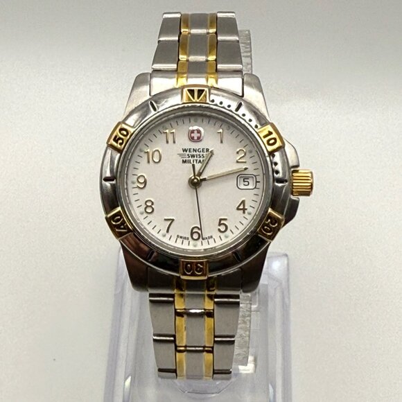 Vintage Wenger Swiss Military Gold Silver tones Ladies Watch Working - Picture 1 of 12